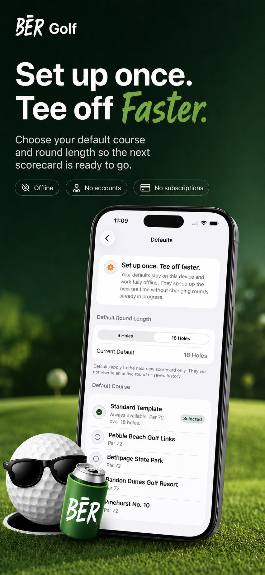 Set up once tee off faster promotional screenshot